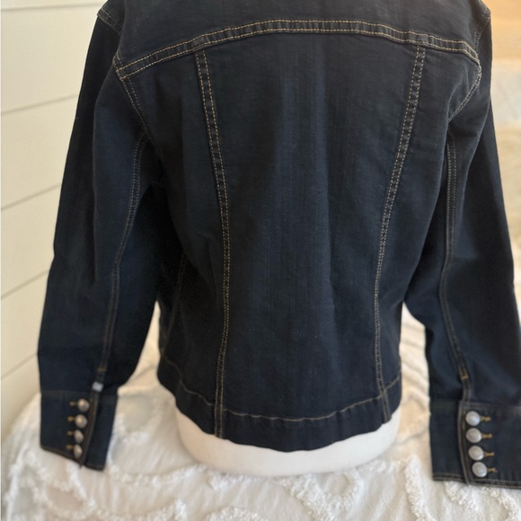 Dark Wash Denim Jacket with Classic Denim Style - Picture 8 of 8